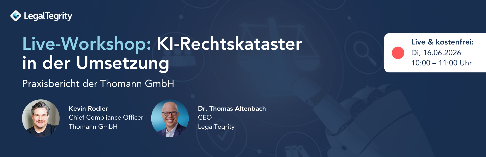 KI-Rechtskataster in der Umsetzung Live Workshop 16.06.2026